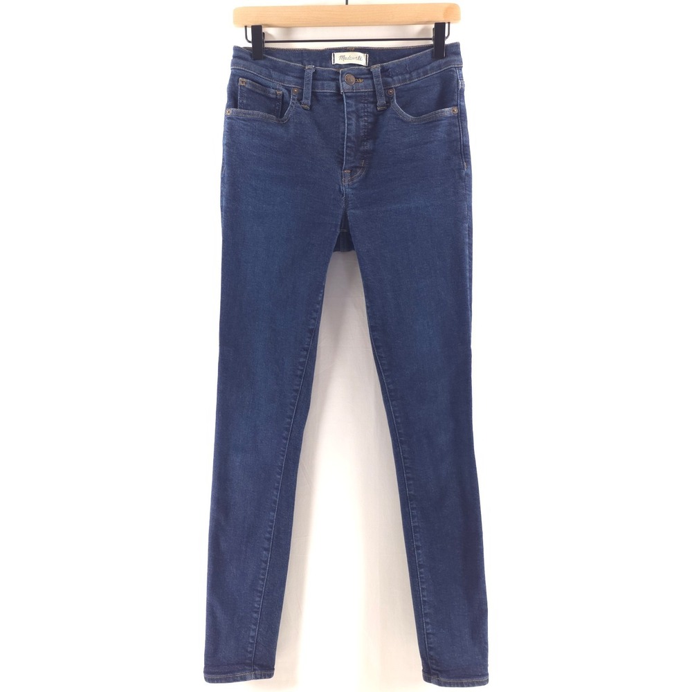 Madewell Womens Jeans 9 Inch Mid-Rise Skinny 28T Dark Blue Stretch Denim